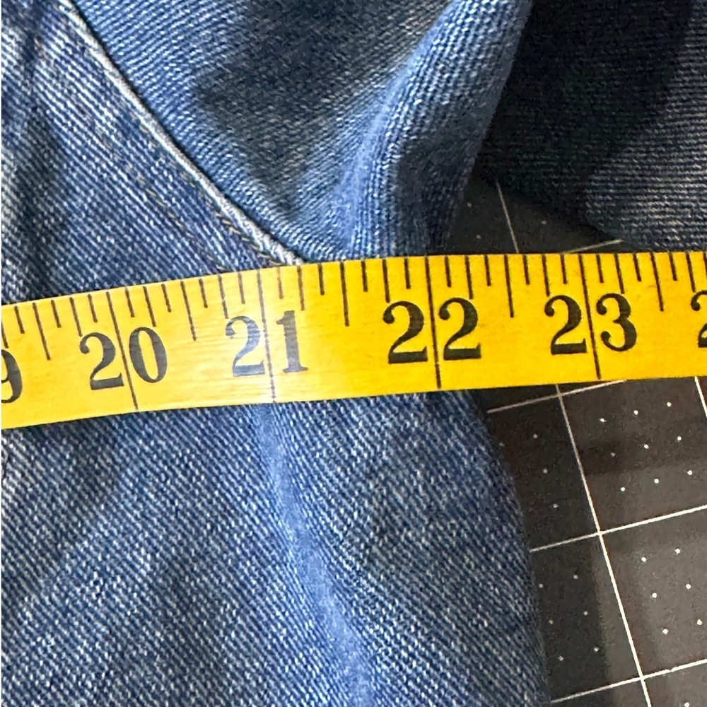 Lauren Jeans Co Ralph Lauren Denim Jacket L Blue Good Bird Patch Zipper Pockets - Picture 13 of 16